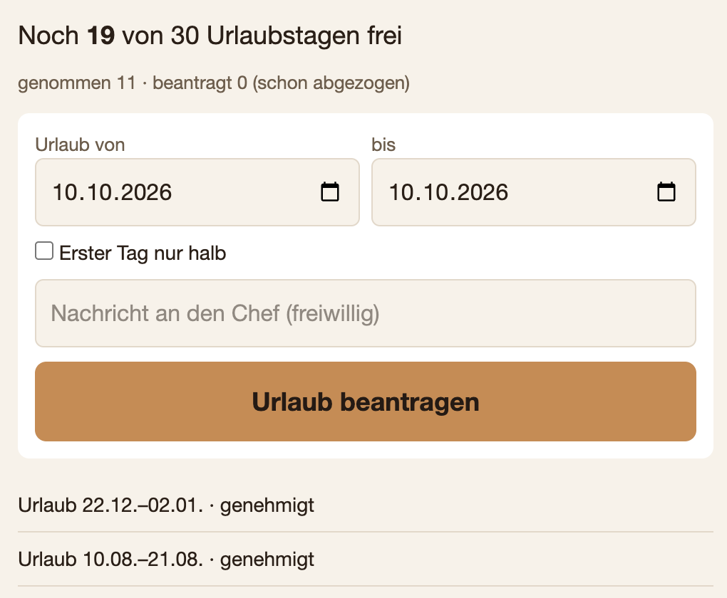 Urlaub und Krankmeldung: beantragen, genehmigen, im Blick behalten